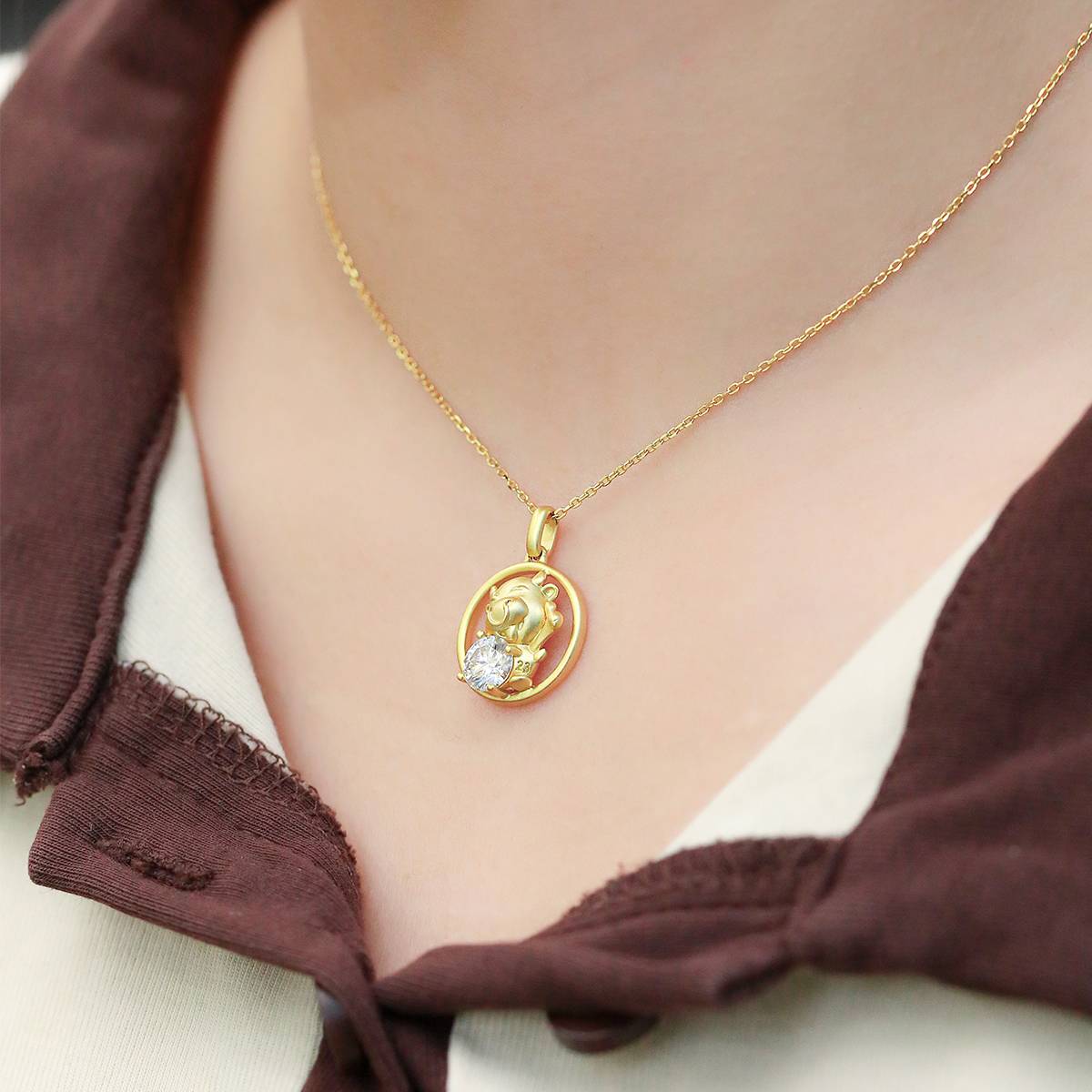 Moissanite Necklace from the Zodiac Series, 1.0 Carat